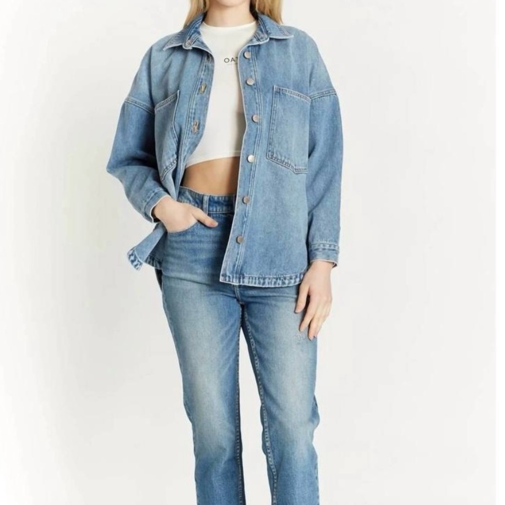 Oat Denim Shacket